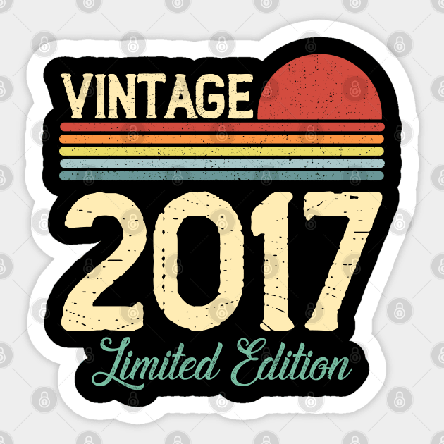 Vintage 2017 Limited Edition Birthday Gift Men Women Retro Sticker by Boneworkshop